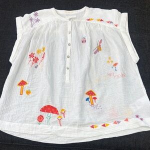 MOTHER White Oversized Summer Dreams 100% cotton  Blouse Size
  XS